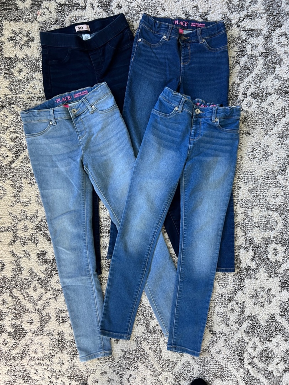The Children's Place Girls' Skinny Jeans Pack - Light to Dark Blue Washes